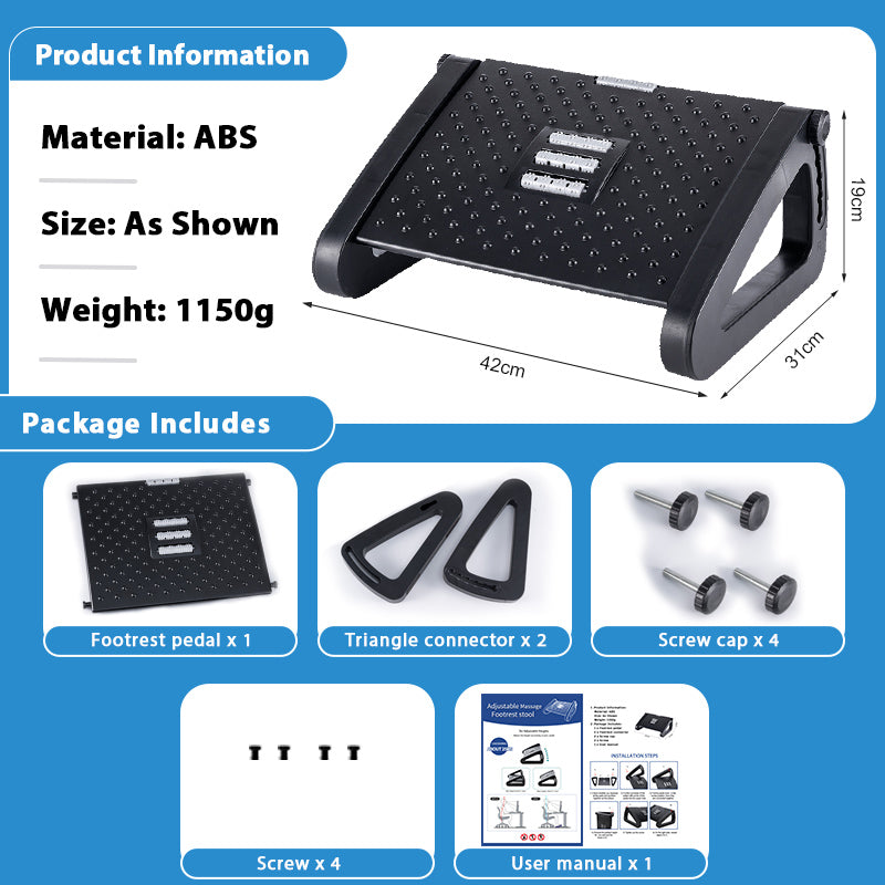 Ergonomic Footrest for Work & Home