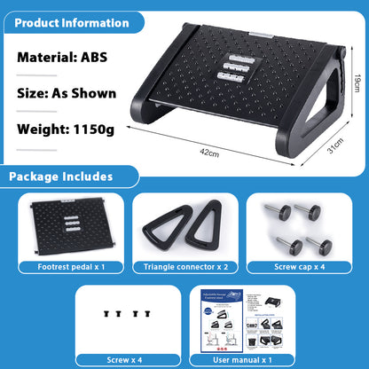 Ergonomic Footrest for Work & Home